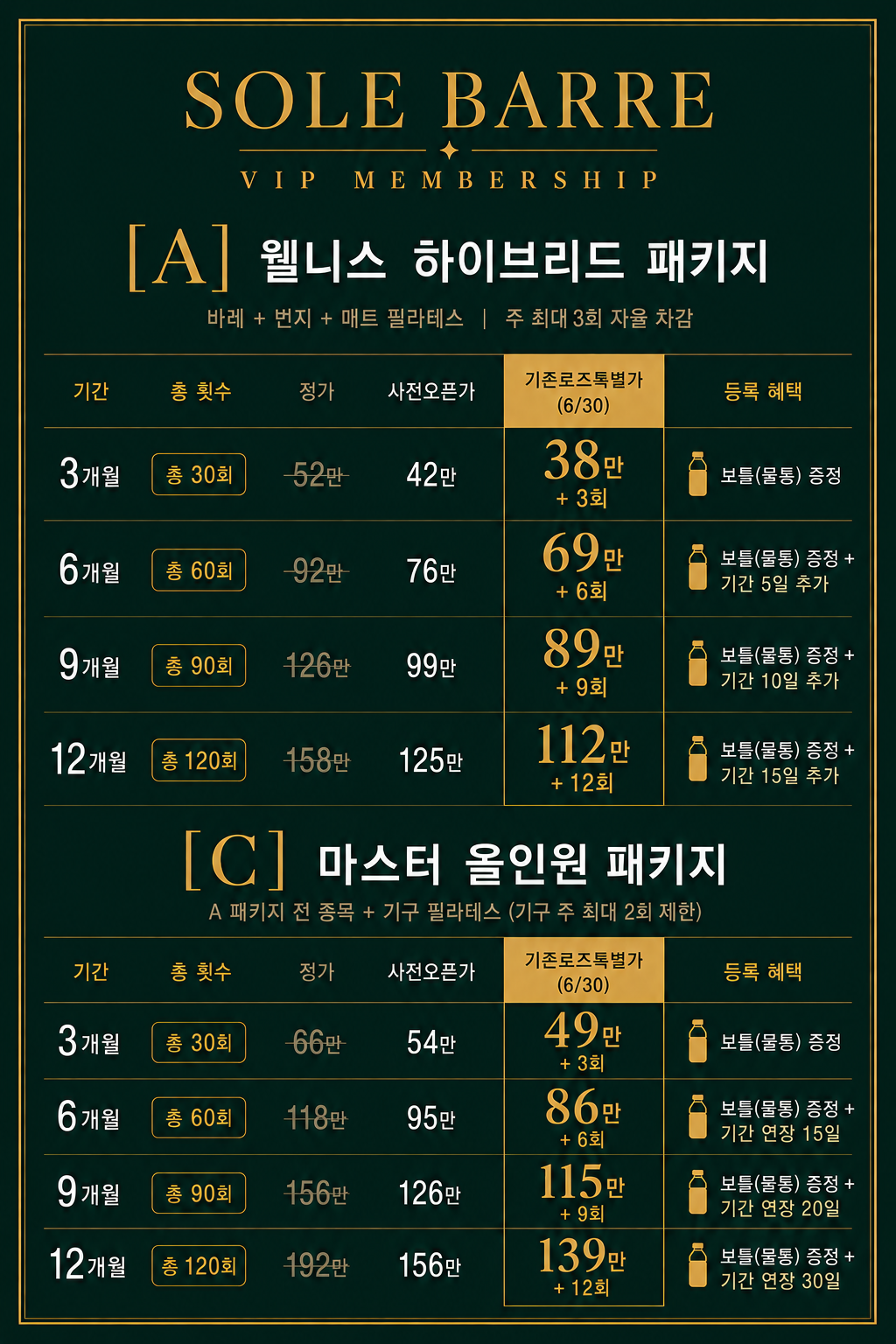 쏠바레 웰니스 패스 패키지 가격 안내